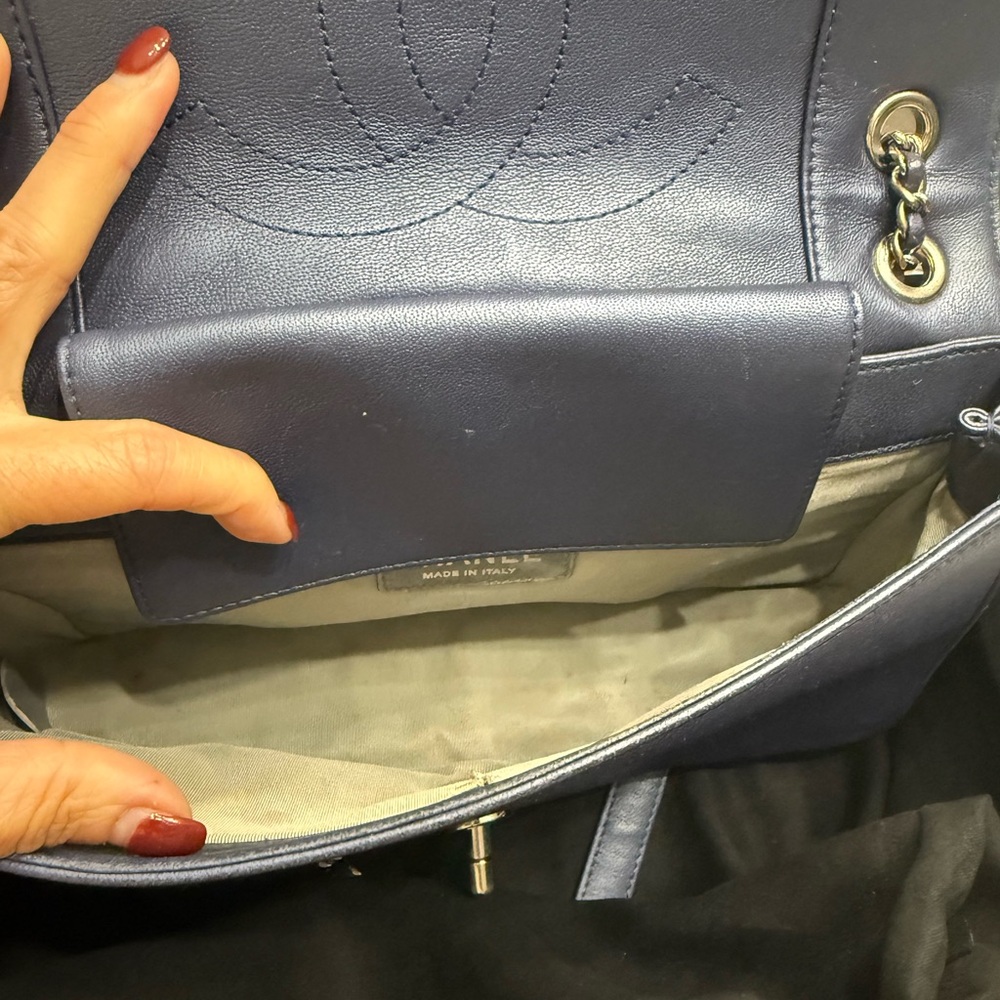 CHANEL Metallic Blue Mademoiselle Flap Bag - Picture 8 of 15